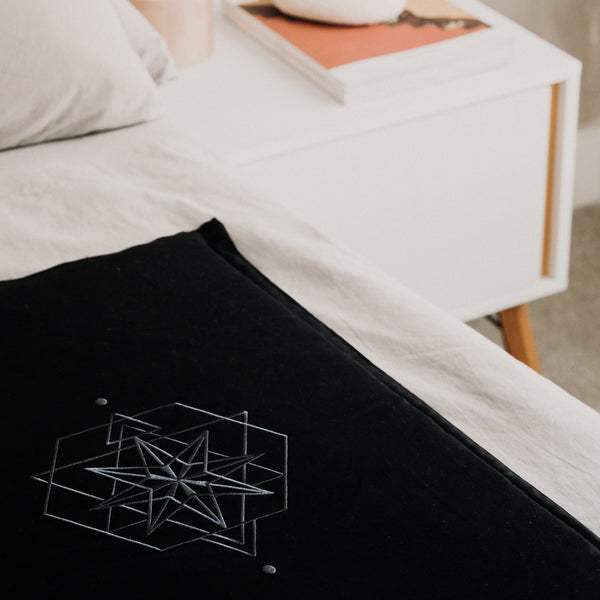 Acupressure mat, pillow and bag set, black