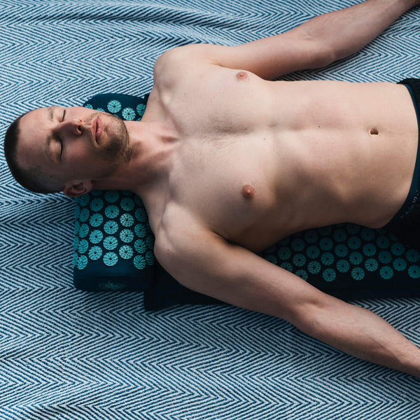 Acupressure mat, pillow and bag set, navy